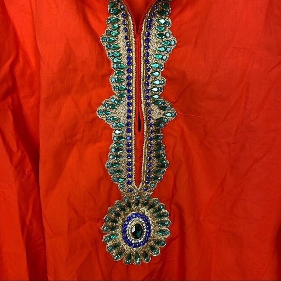 Nicoblu Roxana Tunic With Gold & Gemstone Embellishment Sz 4X - Picture 3 of 8